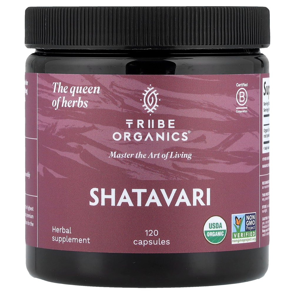 Tribe Organics, шатавари, 120 капсул (500 мг в 1 капсуле)