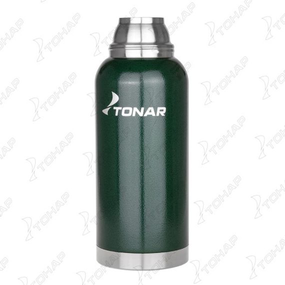 Термос (HS.TM-057-G) 1000ML с ситечком зеленый (2 крышки-кружки) TONAR