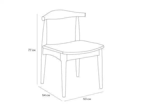Стул Elbow, светлый массив вяза, черная экокожа