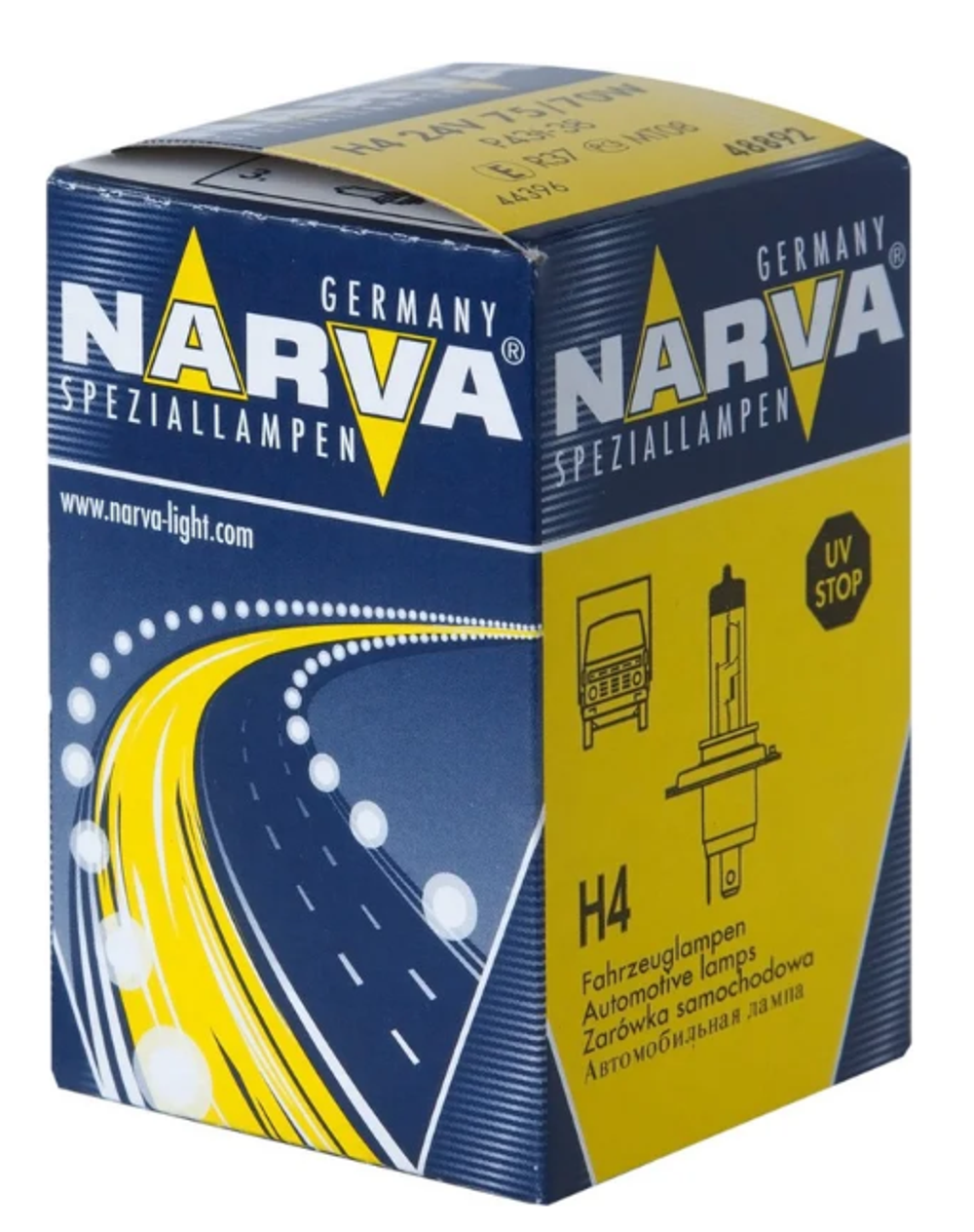 Автолампа H4  24V 75/70W P43t Narva 48892