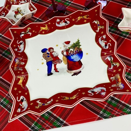 Lenardi 305-191 Квадратное блюдо 30см НОВЫЙ ГОД в под.уп.(х12)Фарфор