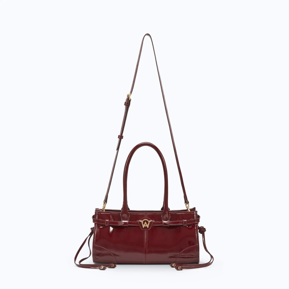 MANC КОЖАНАЯ СУМКА "BABY JANE", ЦВЕТ БУРГУНДСКОГО ВИНА