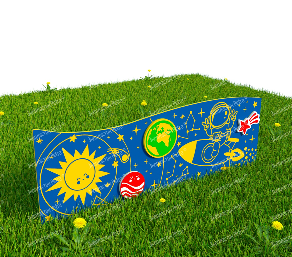 Забор уличный из экопластика Космическое пространство