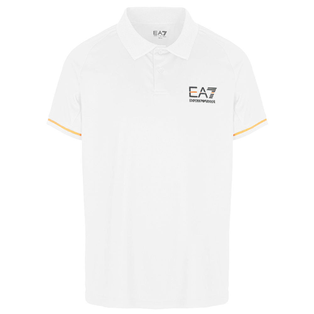 Мужское теннисное поло EA7 Man Jersey Polo Shirt - white