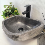 Каменная раковина из речного камня RS-63589 (42*35*14) 0122