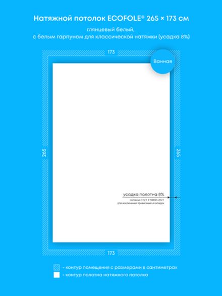 Натяжные потолки: 4.6 м2, 2.1 м2