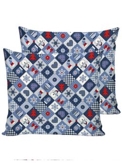 Наволочка комплект 2шт Сказка "Новогодний пэчворк" 70х70 см, перкаль