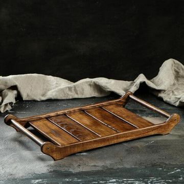 Поднос деревянный для завтрака "Лофт", 45х25 см