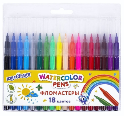 Фломастеры 18 цветов,вентилируемый колпачок "КЛАССНЫЕ!"(ЮНЛАНДИЯ)