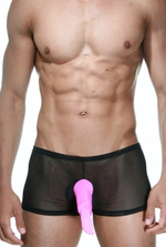 Черные боксеры с розовой вставкой (Размер: L-XL) (Цвет: черный с розовым)