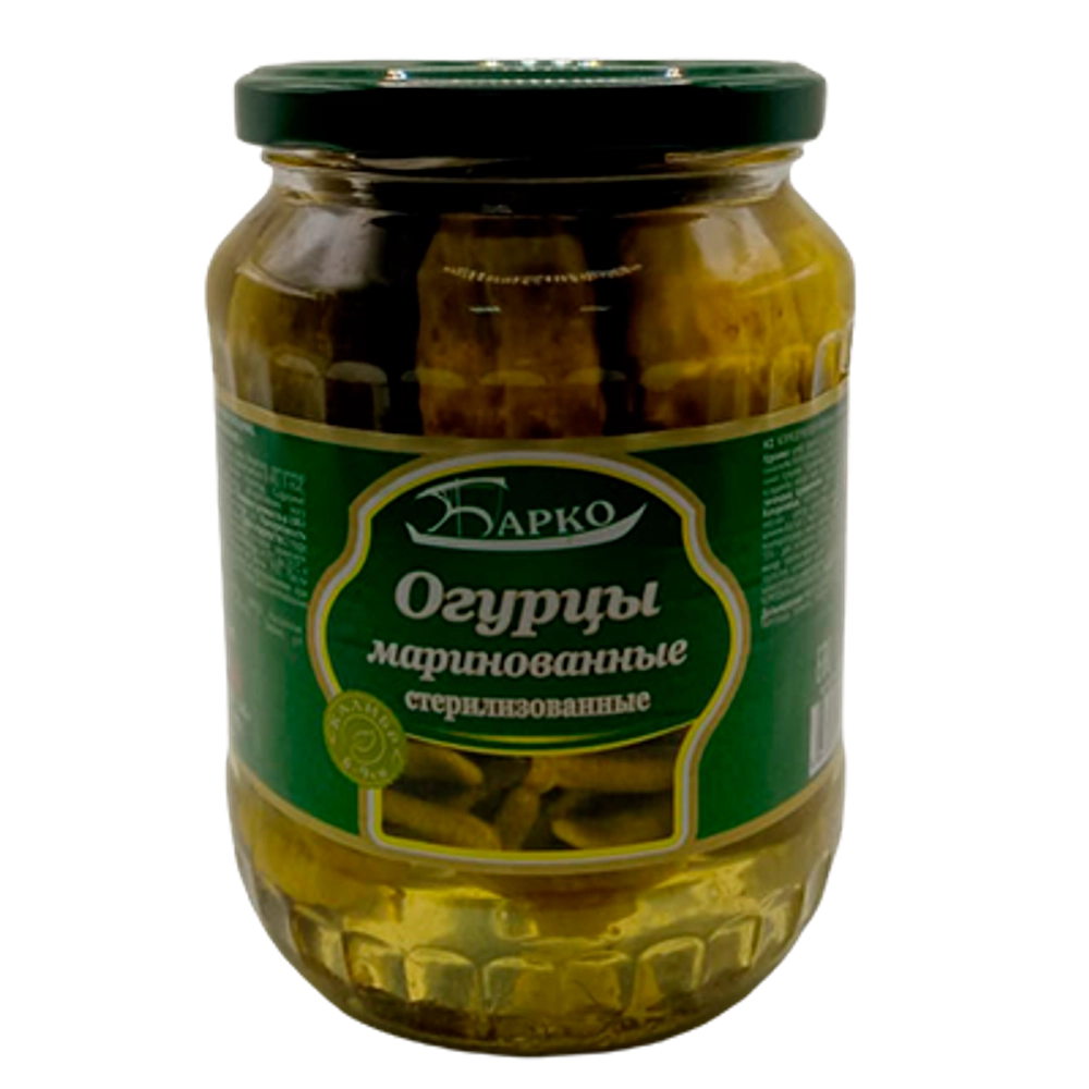 огурцы БАРКО маринованные 720мл ст/б (1х8)