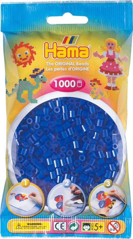 Hama Бусинки для термомозаики MIDI синий неон, 1000 шт. (207-36)