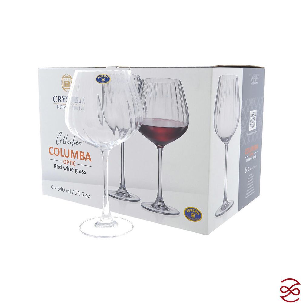 Набор бокалов для вина Crystalite Bohemia COLUMBA OPTIC 640 мл (6 шт)