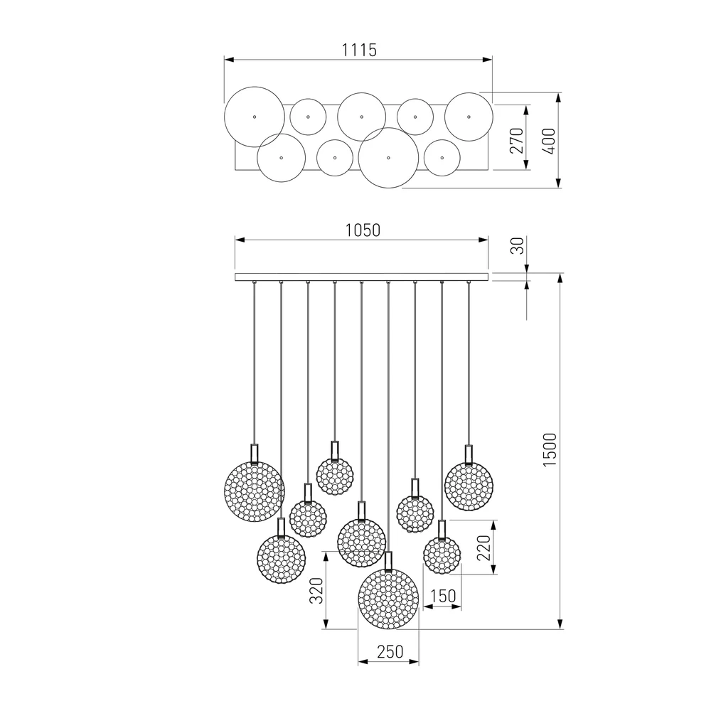 Подвесной светильник Eurosvet GEMINI 90353/9 4690389210129