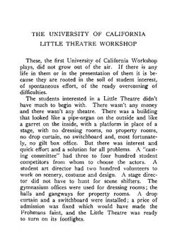 Plays of the University of California Little Theatre Workshop | Сборник
