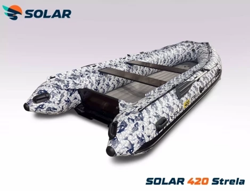 Лодка надувная моторная solar-420 strela jet tunnel