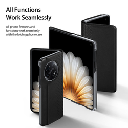 Чехол черного цвета с премиальной искусственной кожи от Dux Ducis для OPPO Find N5, серия Bril Series Case