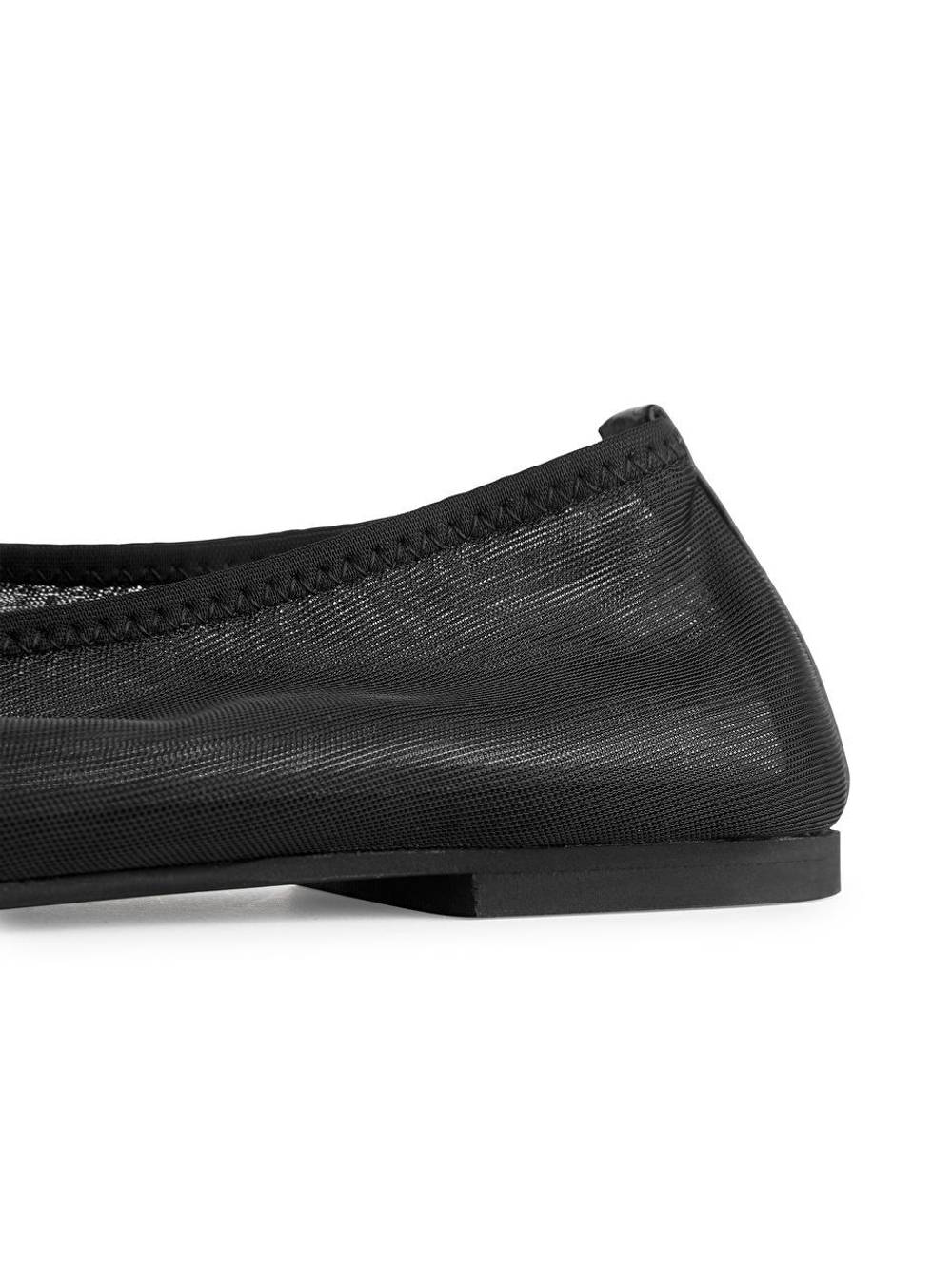 ARKET БАЛЕТКИ ИЗ СЕТЧАТОЙ ТКАНИ, ЧЕРНЫЙ