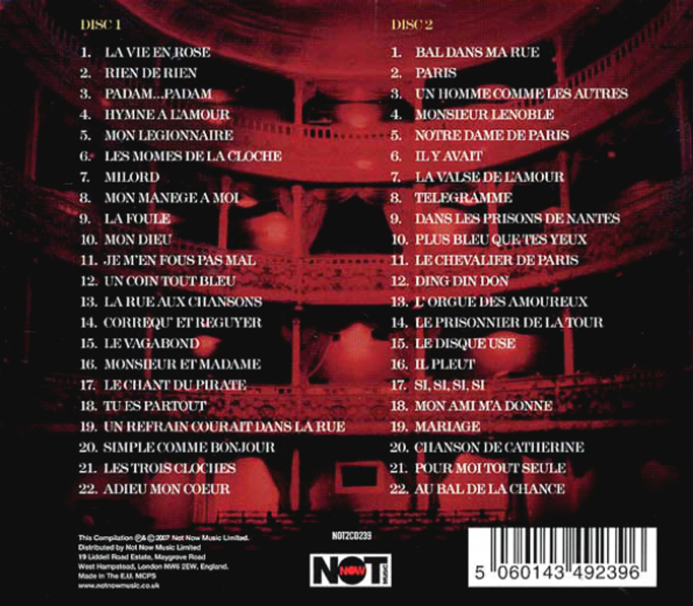 Edith Piaf / La Vie En Rose - 44 Titres Originaux (2CD)