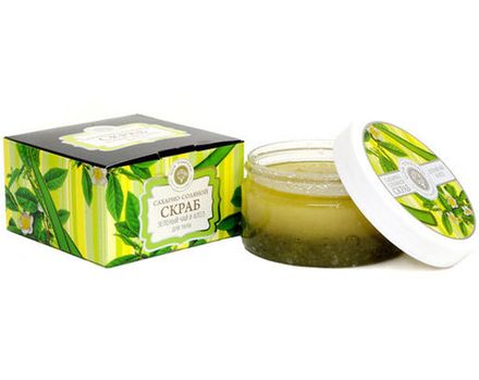 Сахарно-соляной скраб "Зеленый чай и алоэ"