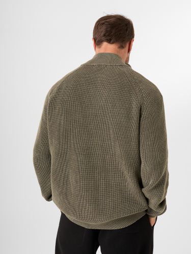 Хлопковый джемпер на молнии QWE в цвете хаки