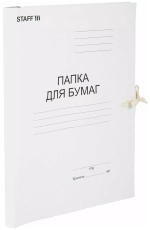 Папка для бумаг с завязками картонная STAFF, гарантированная плотность 220 г/м2, до 200 л.