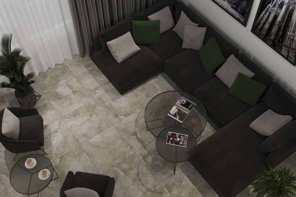 Керамогранит Грани Таганая GRS02-27 Известняк / limestone ракушечник серо-зеленоватый, 1200х600 мм, матовая