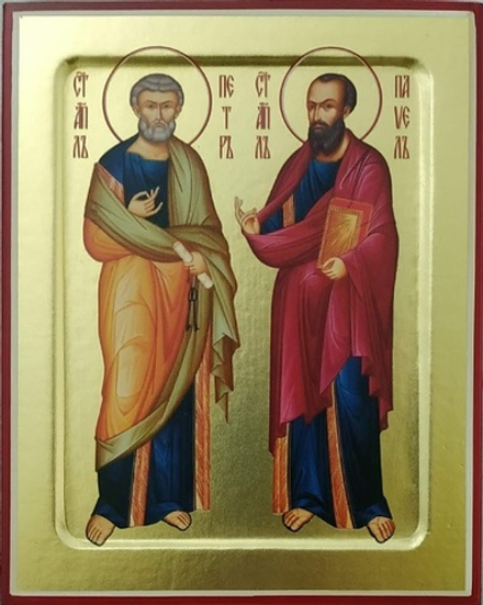 Икона Петра и Павла, апостолов на дереве: 125 х 160 (Синопсисъ)