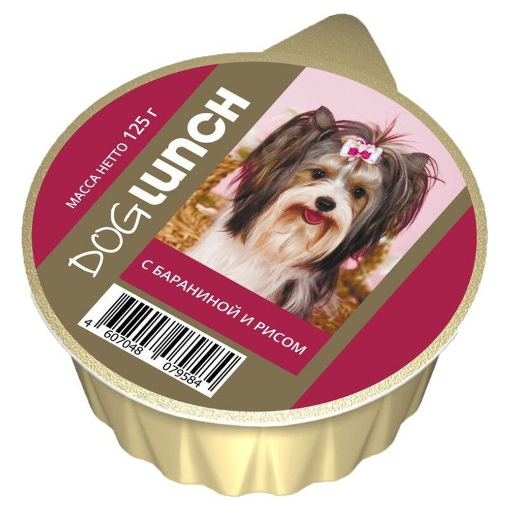 Баранина с рисом,125г корм влажный для собак крем-суфле Dog Lunch, ламистер