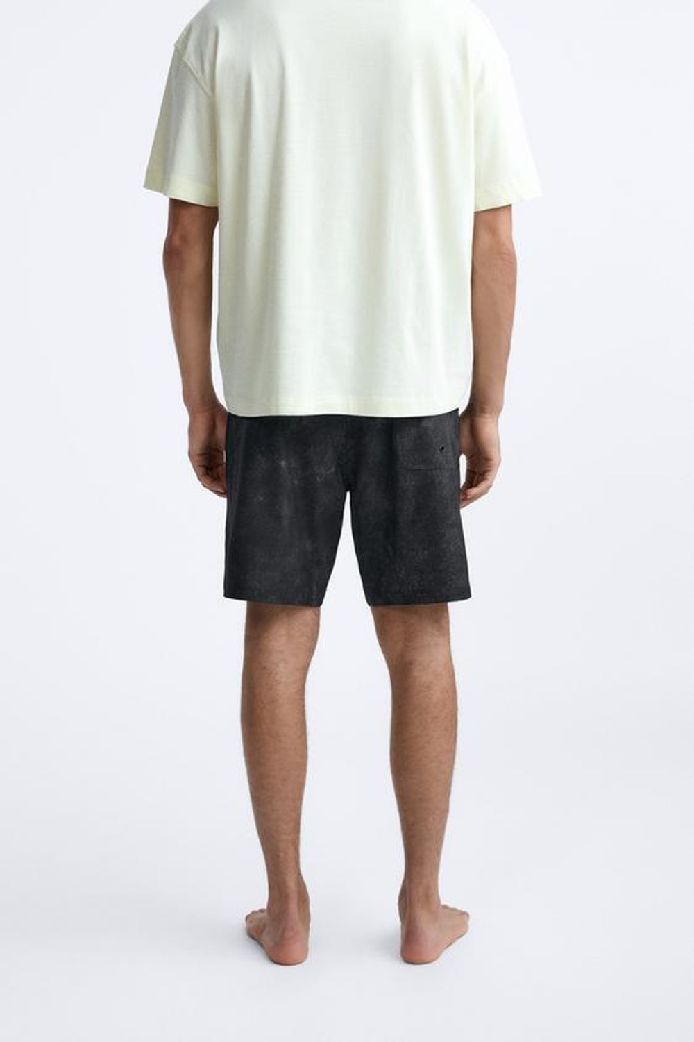 ZARA ДЛИННЫЕ ПЛАВКИ С ПРИНТОМ В ВИДЕ БРЫЗГ, ЧЕРНЫЙ