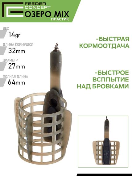 Набор пластиковых фидерных кормушек FC M6 ОЗЕРО 6шт. (коробочная версия)