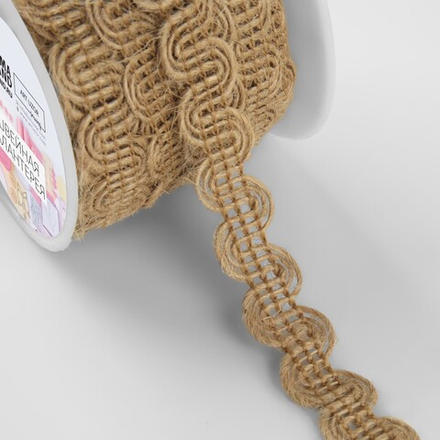 Тесьма декоративная холщовая волна 10мм, бежевый