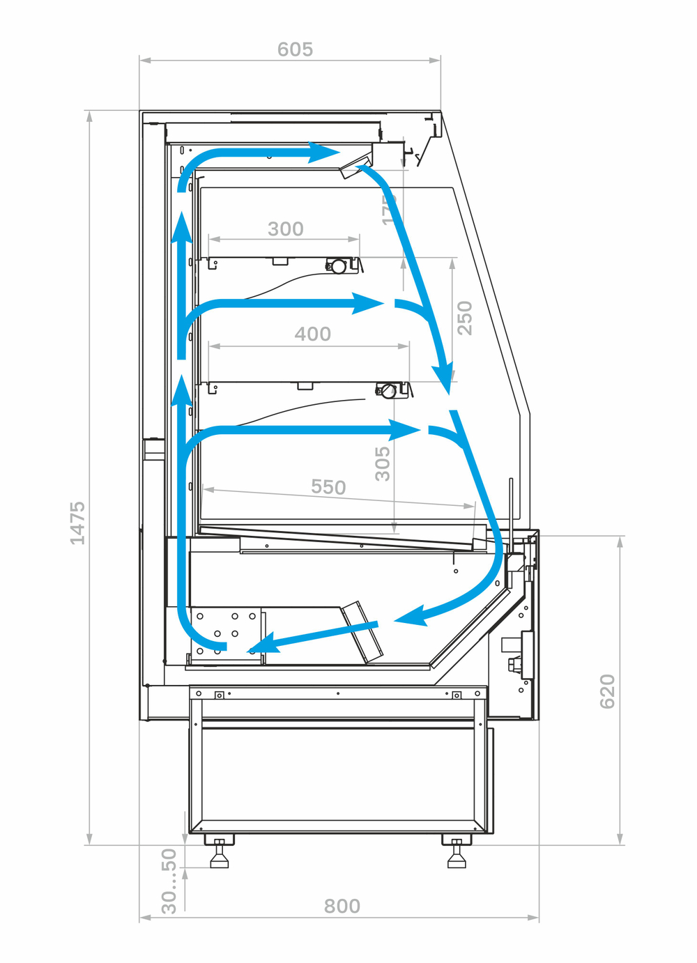 Холодильная витрина Carboma PRAIA 2 GC85 VM 1,25-2 Горка с боковинами