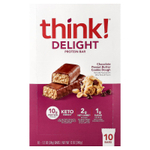 Think !, Delight протеиновый батончик, печенье с шоколадом и арахисовой пастой, 10 батончиков по 34 г (1,2 унции)