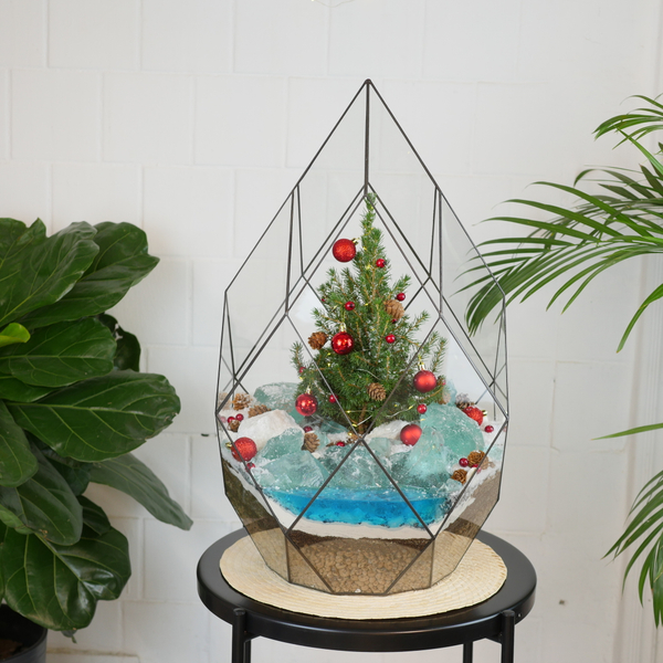 Новогодний флорариум Ель Фаберже с озером