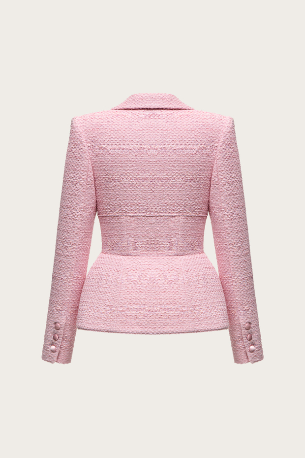 ЖАКЕТ ИЗ РОЗОВОГО ХЛОПКОВОГО ТВИДА