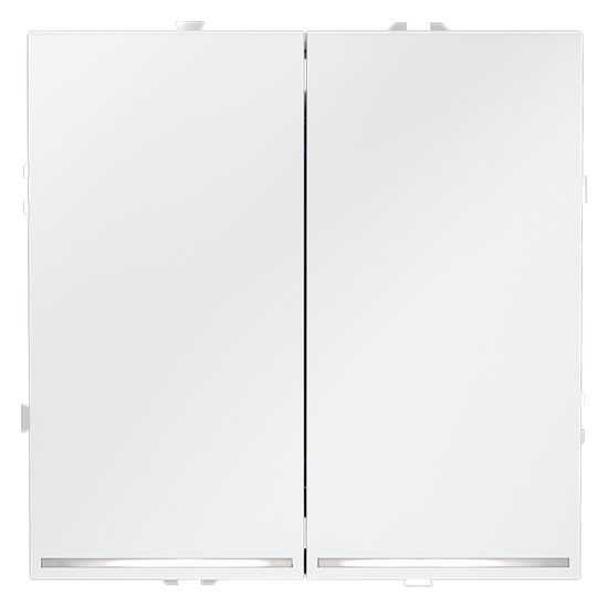 Выключатель встраиваемый VOLTUM S70 двухклавишный с подсветкой 10А, (белый матовый)