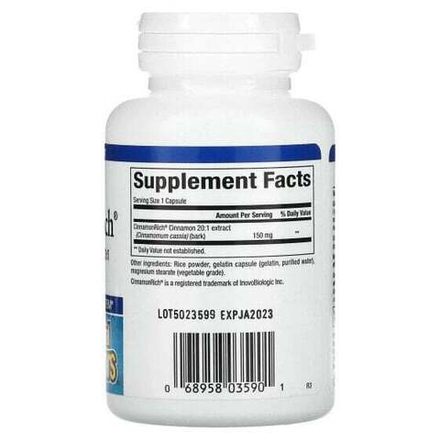Для похудения и контроля веса Natural Factors, WellBetX, CinnamonRich, 150 мг, 60 капсул