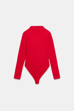 ZARA БОДИ СО СБОРКАМИ, КРАСНЫЙ