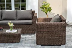 "Капучино" лаунж-зона из искусственного ротанга, цвет коричневый