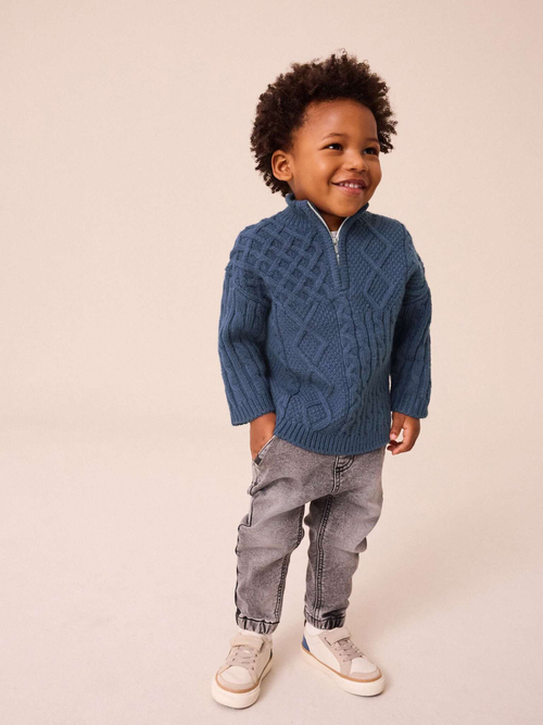 Джемпер с молнией для мальчика Next 430-613, Темно-синий