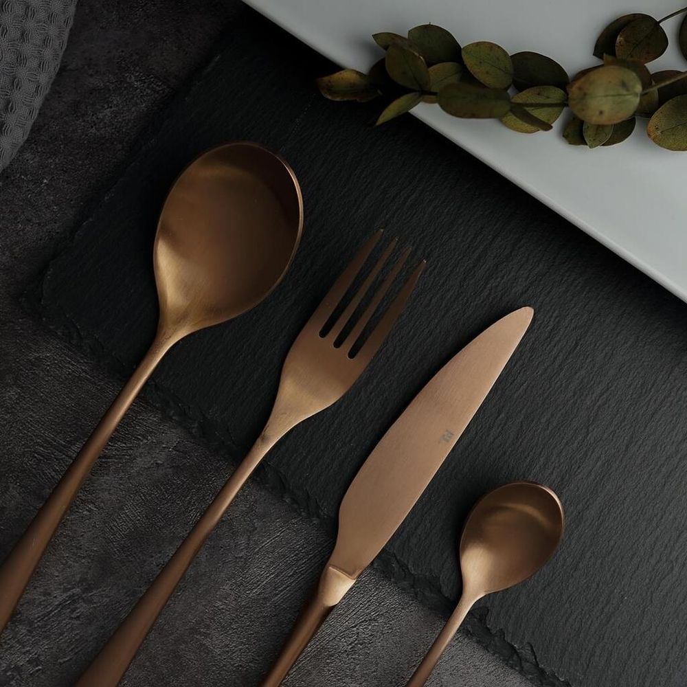 Вилка столовая 21,5 см матовая цвет светлая медь PVD   [12]