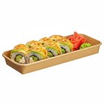 Контейнер бумажный Sushi Box с Крышкой 500 мл 91х221х24 мм 1/450
