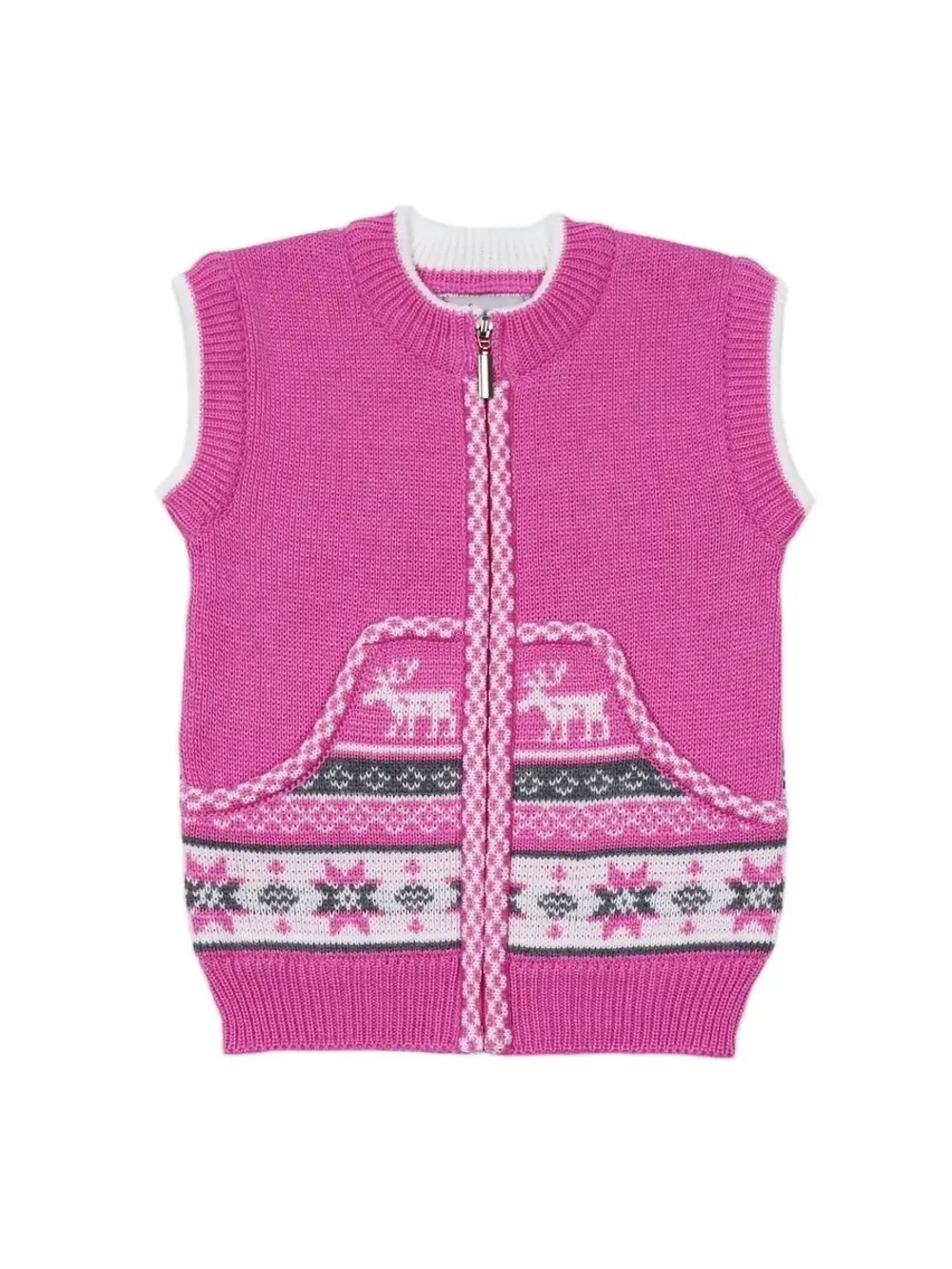 Жилетка вязаная на молнии