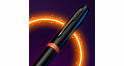 Шариковая ручка Parker IM Vibrant Rings Flame Orange, стержень: Mblue, в подарочной упаковке.