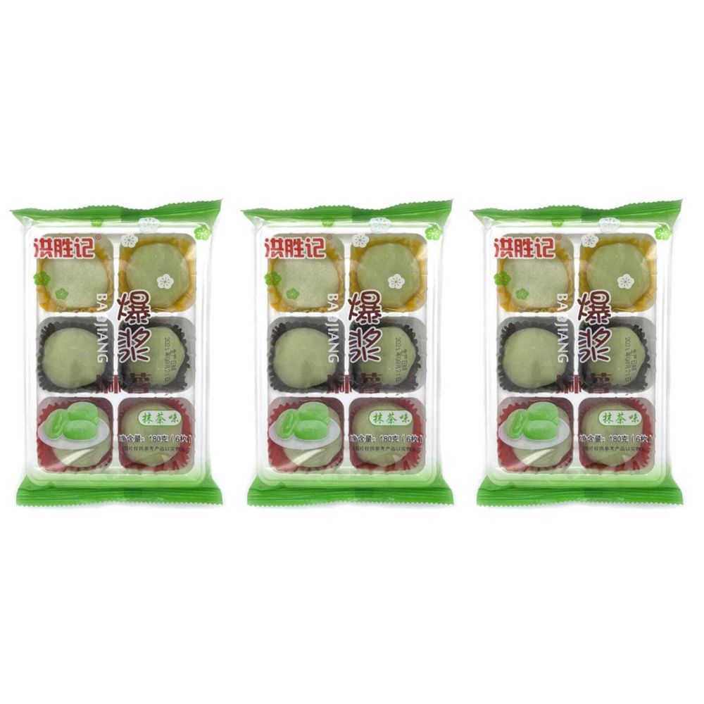 Рисовое пирожное Моти Baojiang со вкусом матча  180 г, 3 шт