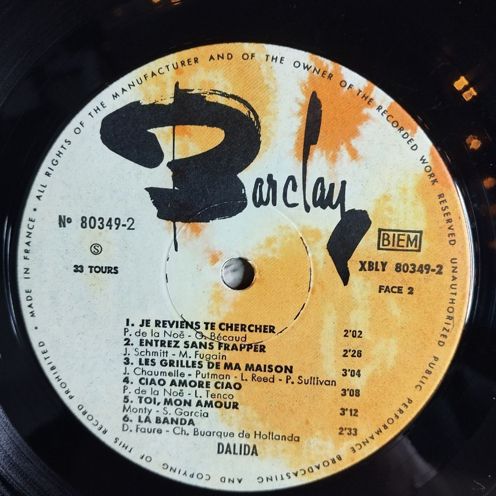 Винтажная виниловая пластинка LP Dalida Далида Olympia 67 (France 1967)