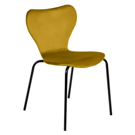 Стул Bradex Home Seven Style горчичный велюр с чёрными ножками