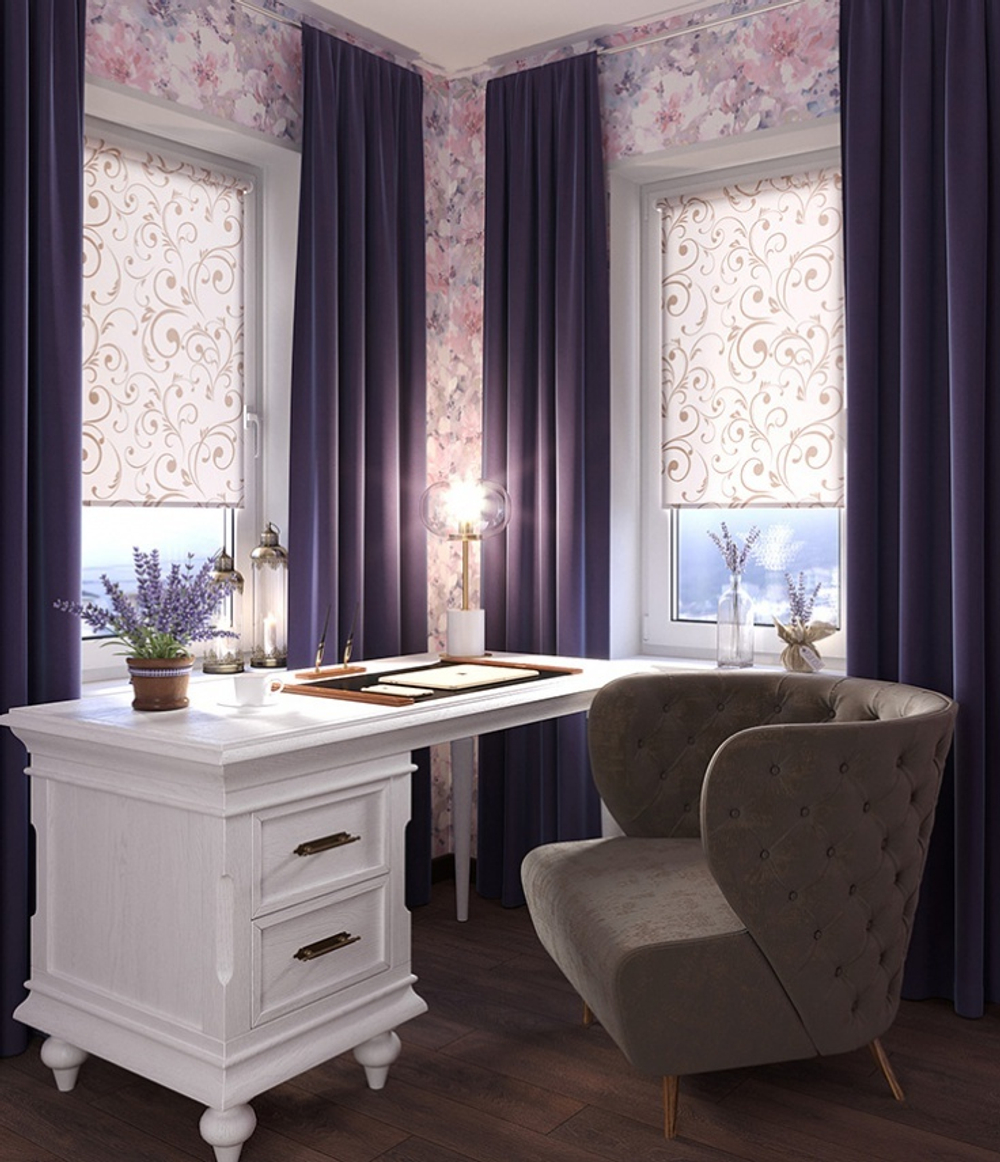 Рулонные шторы Вензель Кофейный