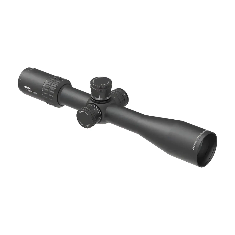 Оптический прицел Vector Optics ORION PRO MAX 4-16x44 HD FFP MIL (SCFF-59) вид слева с кольцами регулировки